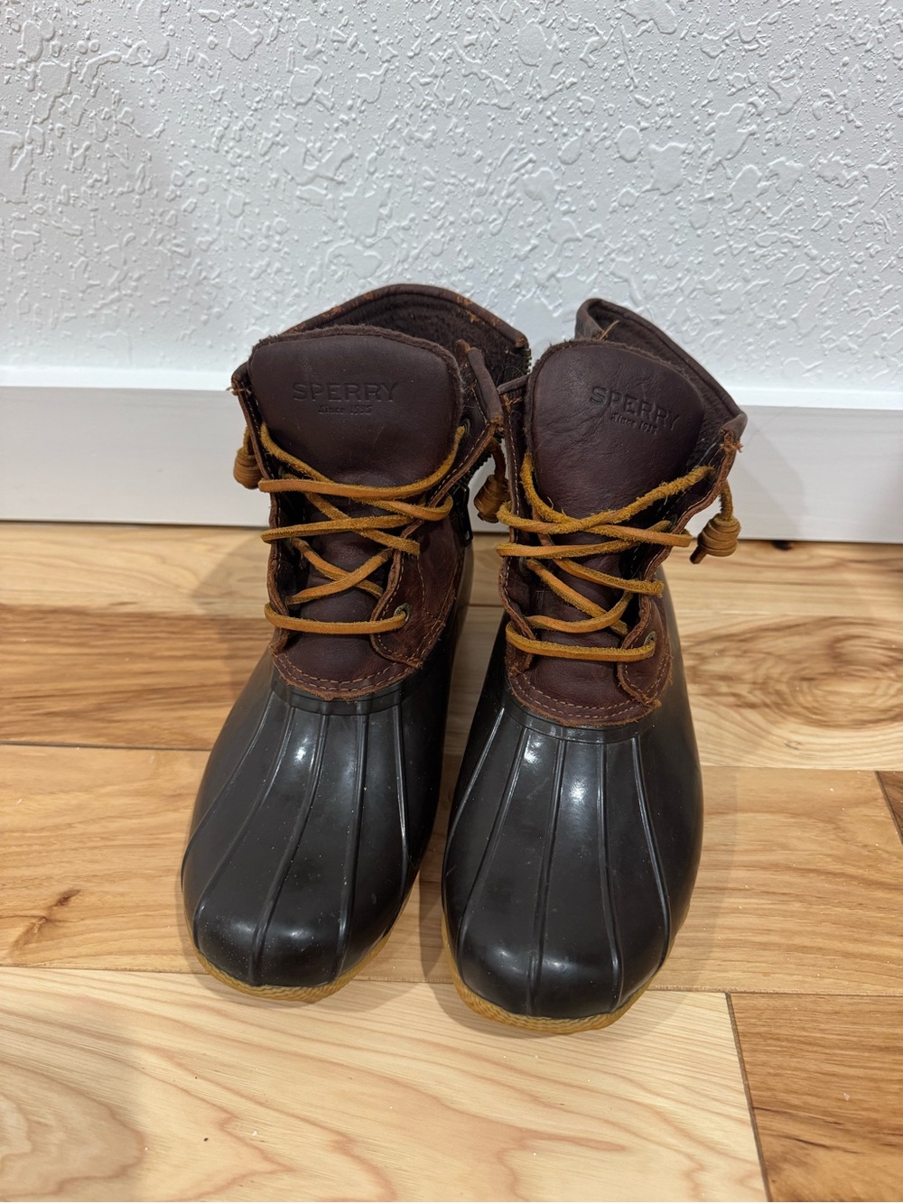 Sperry Brown Leather and Dark Rubber Waterproof Boots